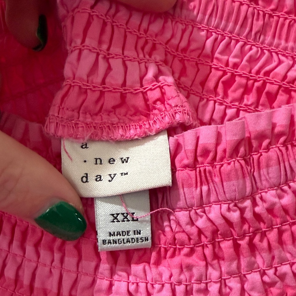 A New Day Fuchsia Smocked Shorts - Picture 2 of 4